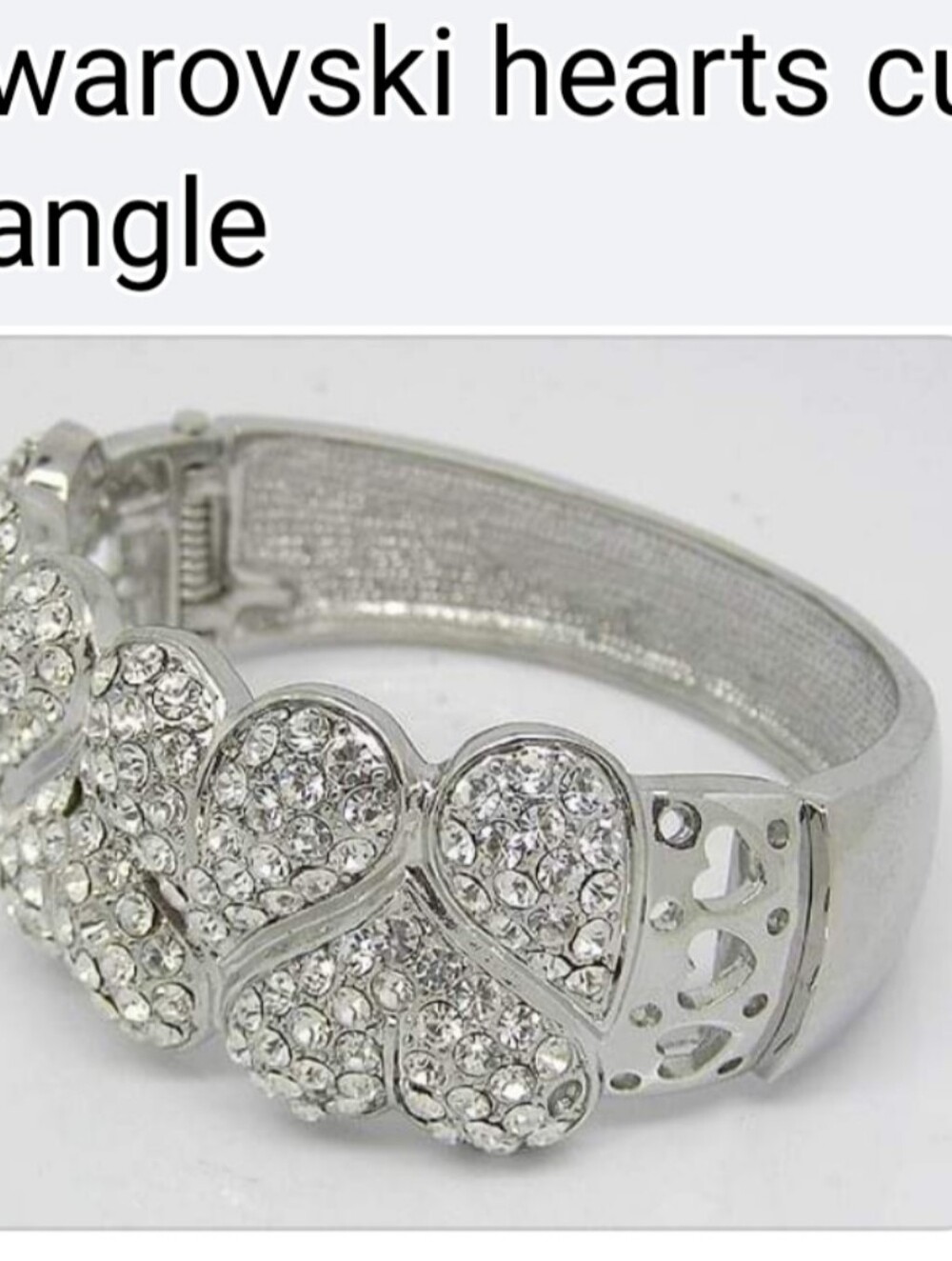 Crystal Hearts Cuff Bangle - Picture 13 of 16